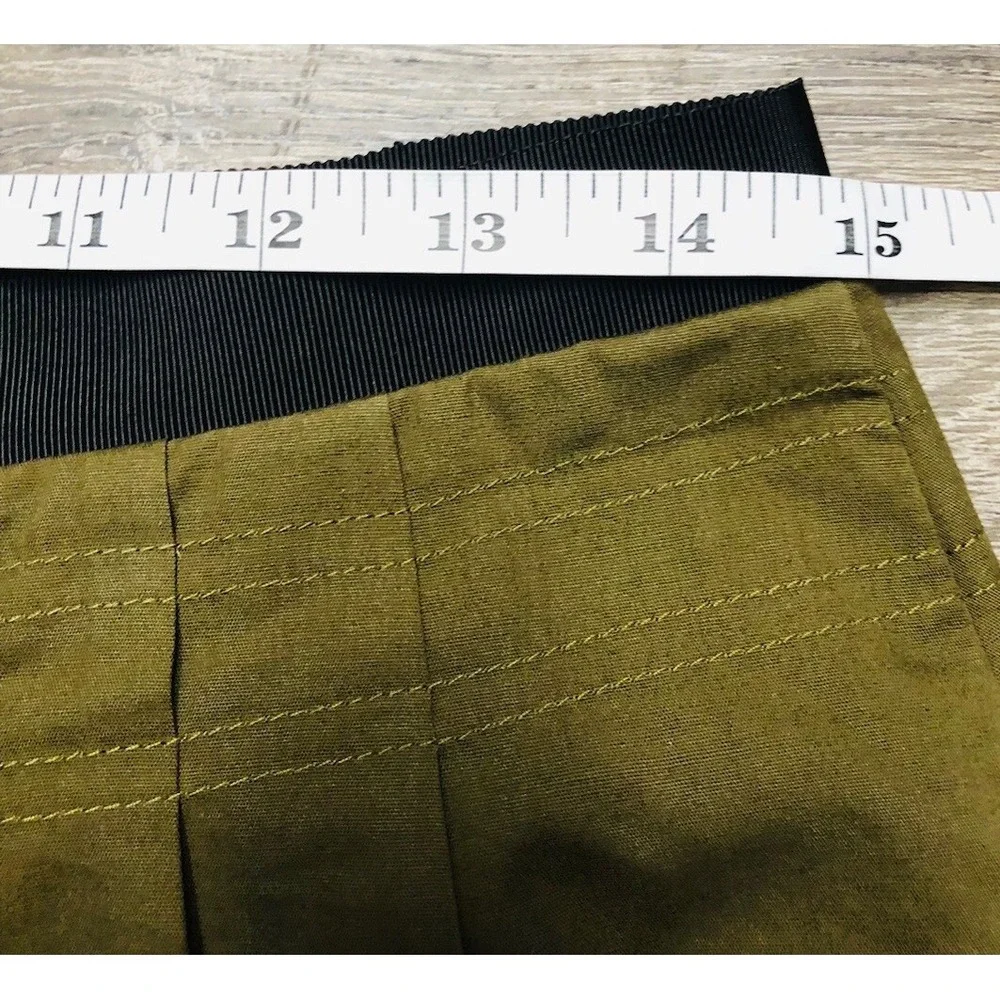 Madewell  Skirt 6 Green Military Khaki Pleated‎ Midi Lined